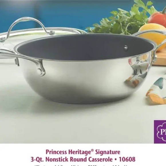 Princess House Stainless Steel Casserole with Handles